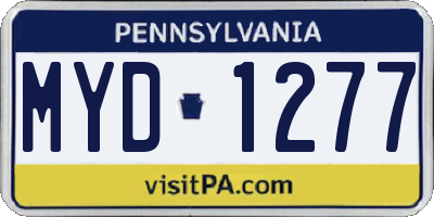 PA license plate MYD1277