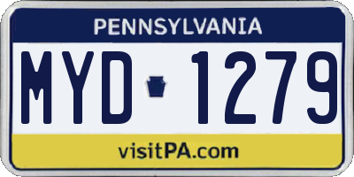 PA license plate MYD1279