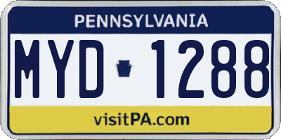 PA license plate MYD1288