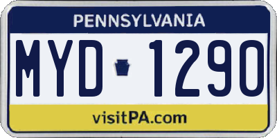PA license plate MYD1290