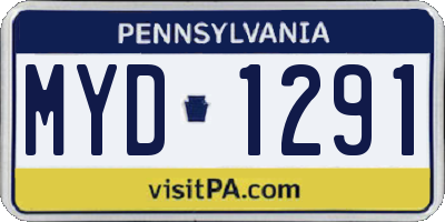 PA license plate MYD1291