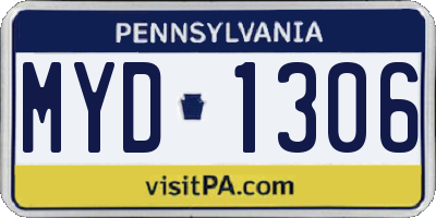 PA license plate MYD1306