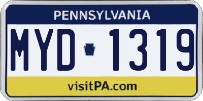 PA license plate MYD1319
