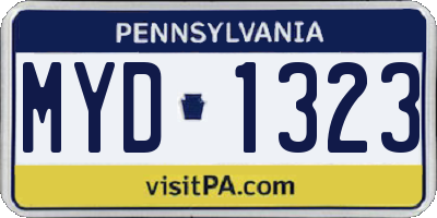 PA license plate MYD1323
