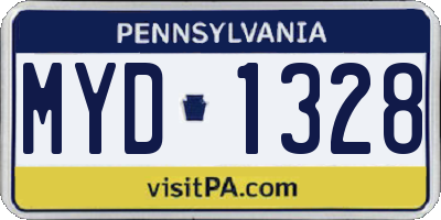 PA license plate MYD1328