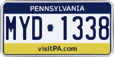 PA license plate MYD1338