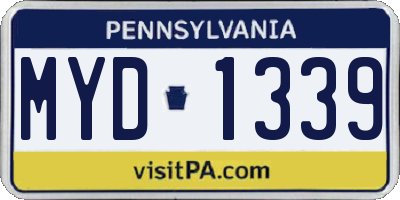 PA license plate MYD1339