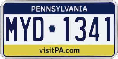 PA license plate MYD1341