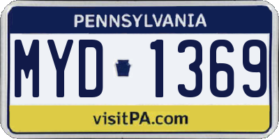 PA license plate MYD1369
