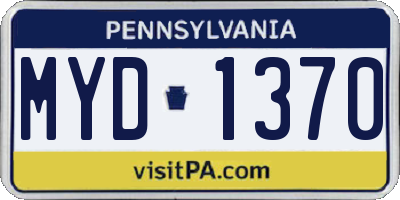 PA license plate MYD1370