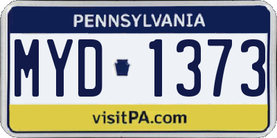 PA license plate MYD1373