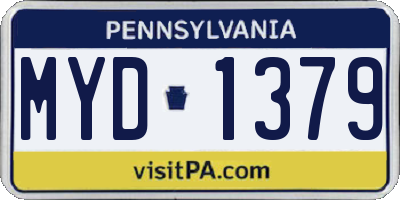 PA license plate MYD1379