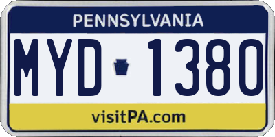 PA license plate MYD1380