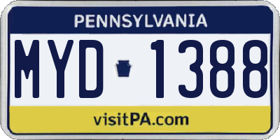 PA license plate MYD1388