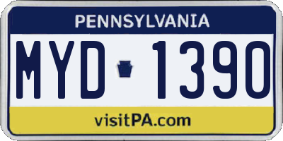 PA license plate MYD1390