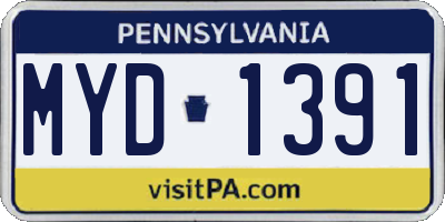 PA license plate MYD1391
