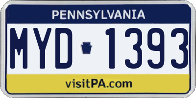 PA license plate MYD1393