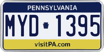 PA license plate MYD1395
