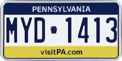 PA license plate MYD1413
