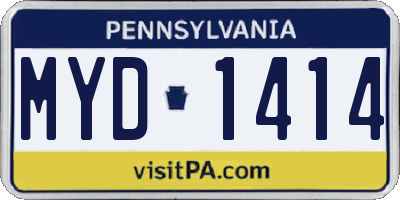 PA license plate MYD1414