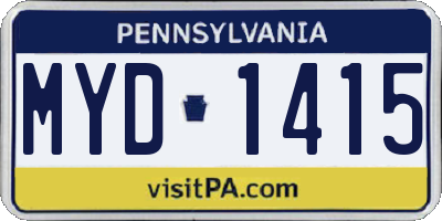 PA license plate MYD1415