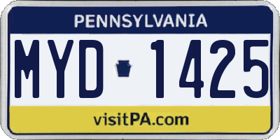 PA license plate MYD1425