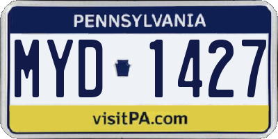 PA license plate MYD1427