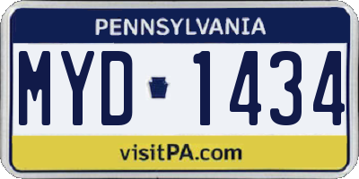 PA license plate MYD1434