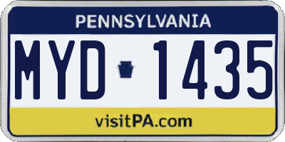 PA license plate MYD1435