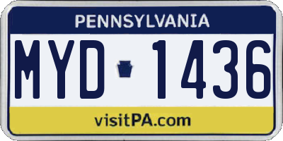 PA license plate MYD1436