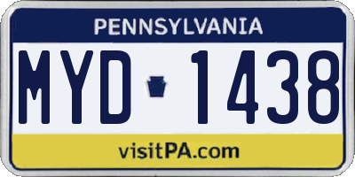 PA license plate MYD1438