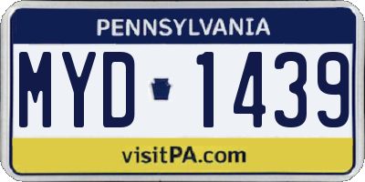 PA license plate MYD1439