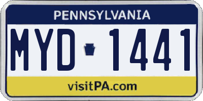 PA license plate MYD1441
