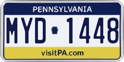 PA license plate MYD1448