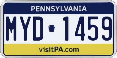 PA license plate MYD1459