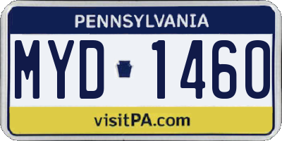PA license plate MYD1460
