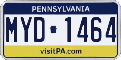 PA license plate MYD1464