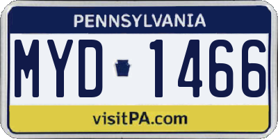 PA license plate MYD1466