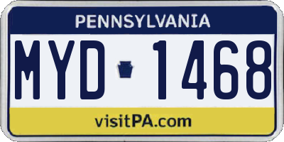 PA license plate MYD1468