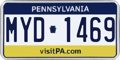 PA license plate MYD1469