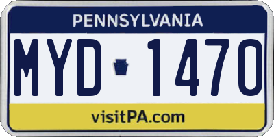 PA license plate MYD1470