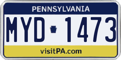 PA license plate MYD1473