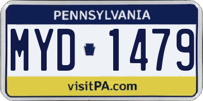 PA license plate MYD1479