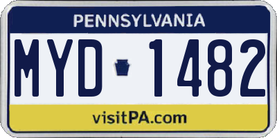 PA license plate MYD1482
