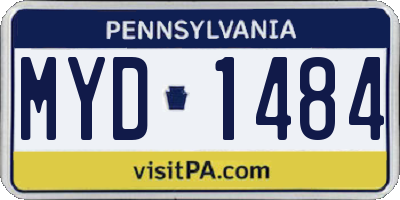 PA license plate MYD1484