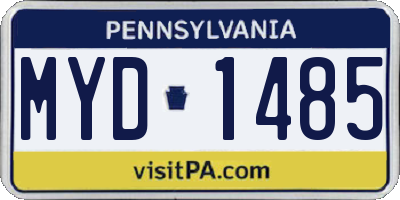 PA license plate MYD1485