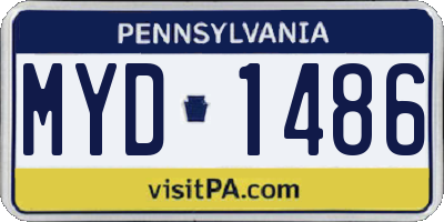 PA license plate MYD1486