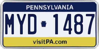 PA license plate MYD1487