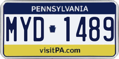 PA license plate MYD1489