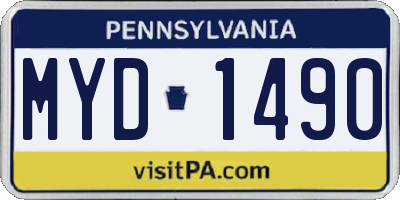 PA license plate MYD1490